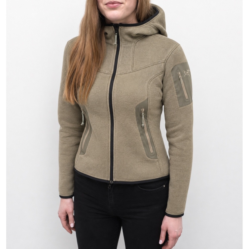 Arc'teryx Covert Fleece Jacket Hoodie Brown Full Zip Outdoor Gorpcore Womens Sm